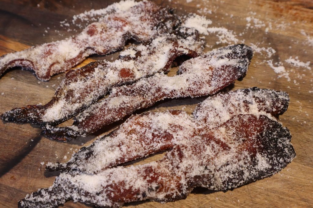 Thick cut candied bacon